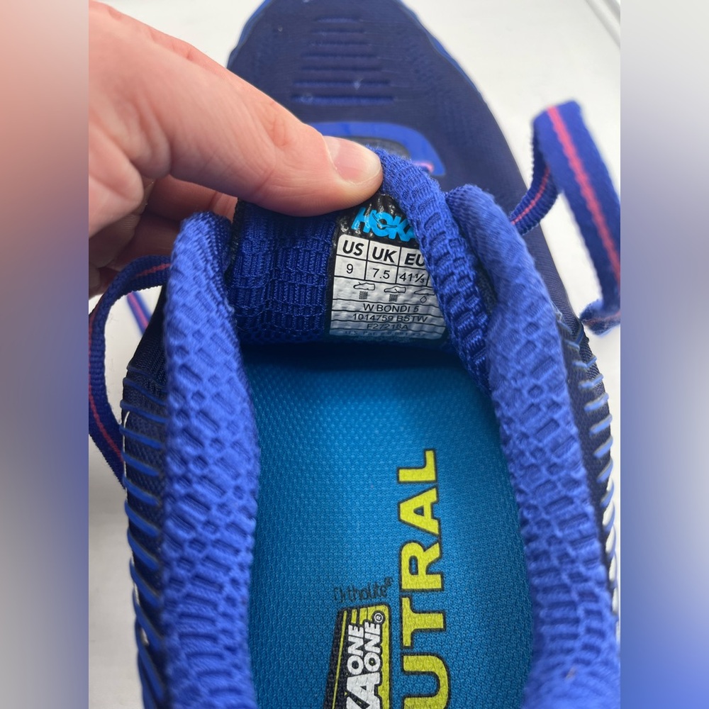 Hoka One One Bondi 5 Women’s 9 Running Shoes Blueprint Surf The Web - Picture 9 of 9